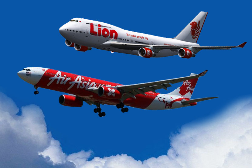 Ilustrasi Air Asia dan Lion Air